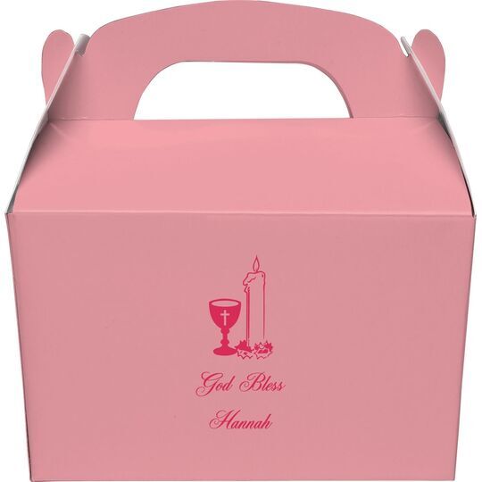 Chalice and Candle Gable Favor Boxes